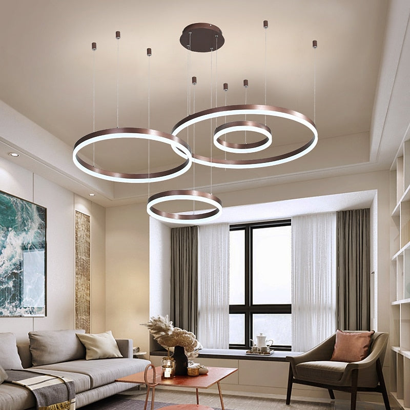 Modern Metal Ring Chandelier