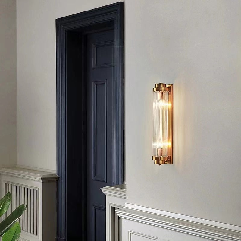 Modern Crystal Cylinder Wall Light