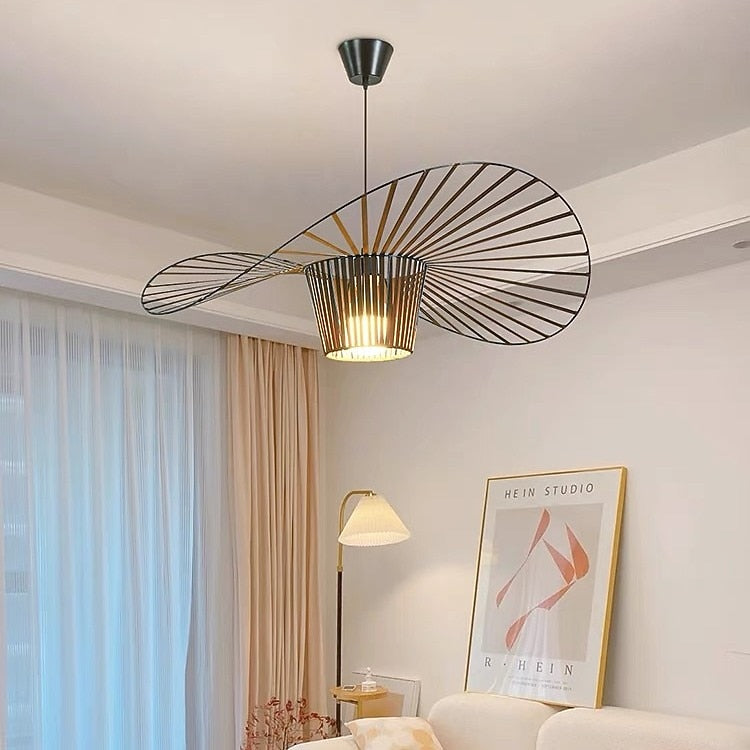 Modern Fiberglass Wireframe Pendant Light