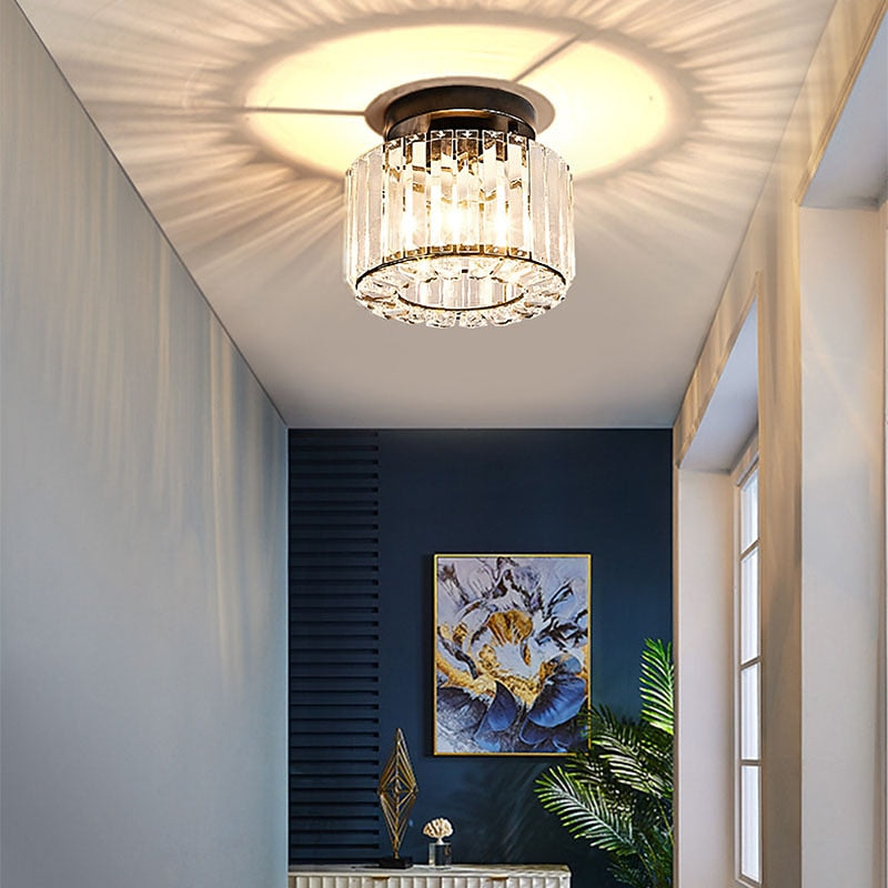 Glam Crystal Drum Ceiling Light