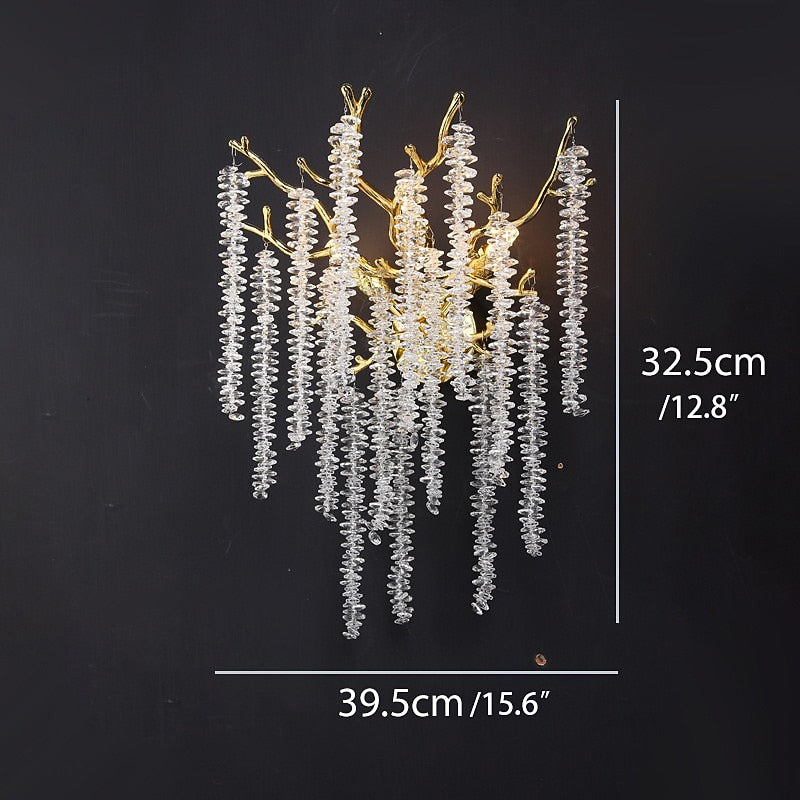 Modern Crystal Cascade Wall Light