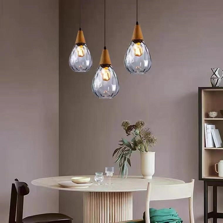 Modern Glass Teardrop Pendant Light