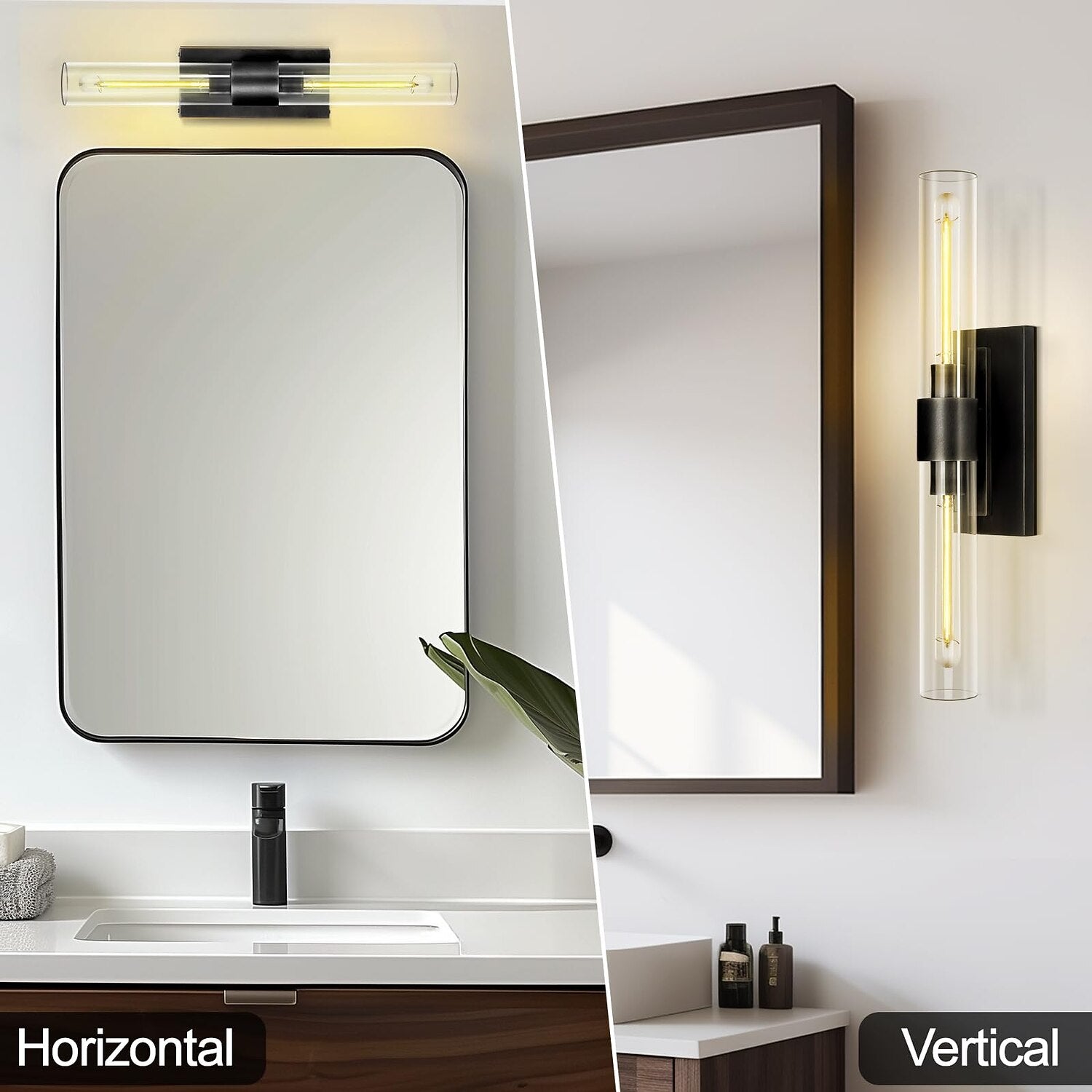 Modern Glass Cylinder Vanity Light