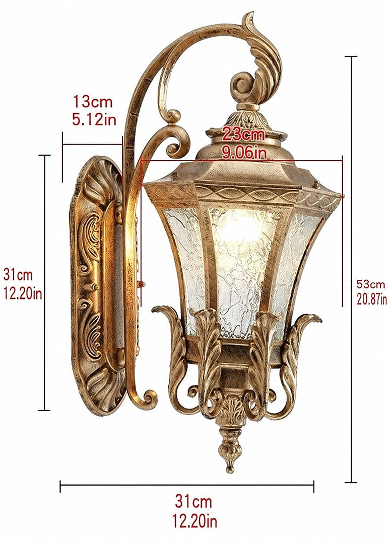 Vintage Glass Lantern Wall Light