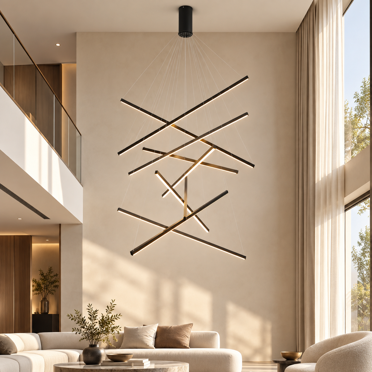 Modern Metal Linear Chandelier