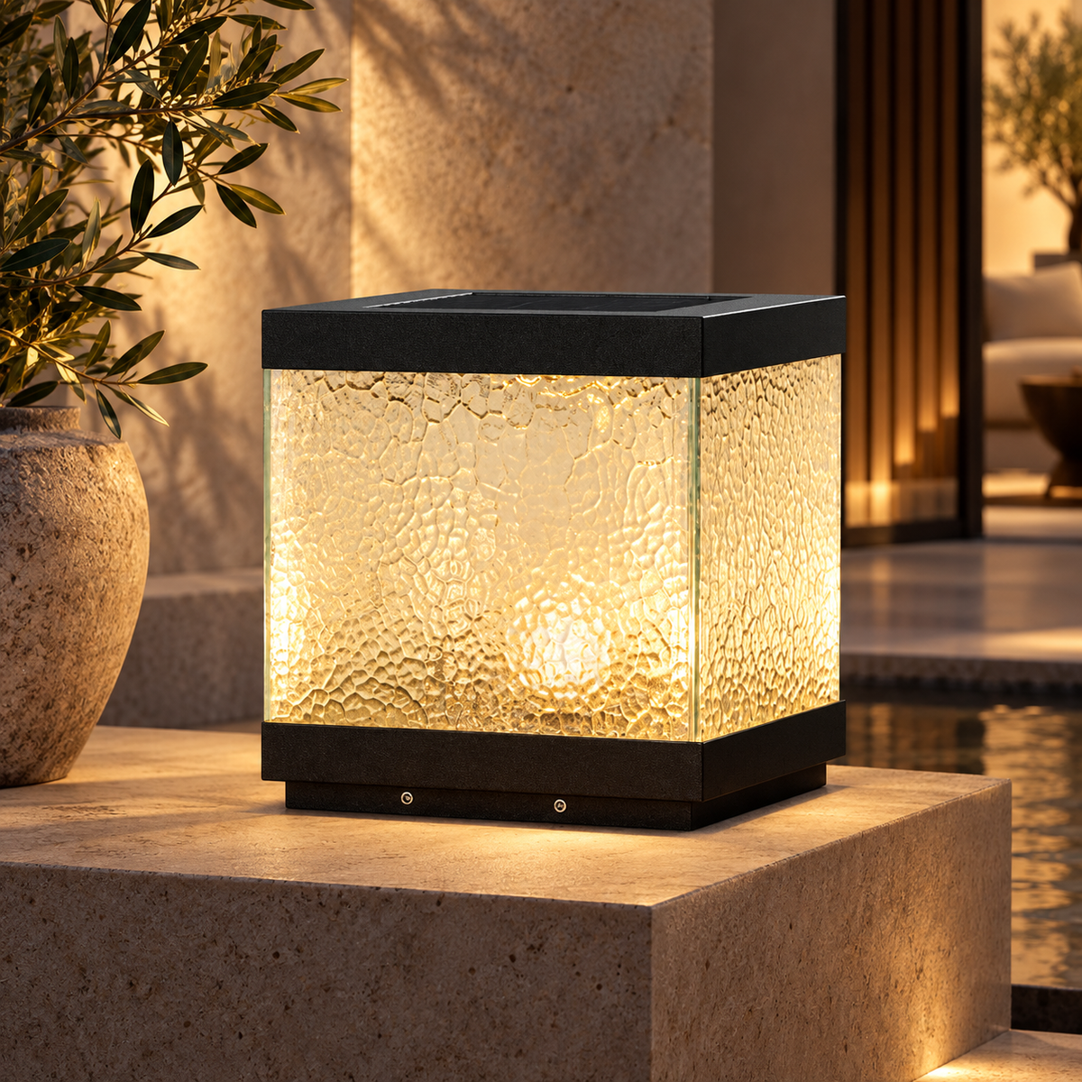 Modern Metal Square Post Light