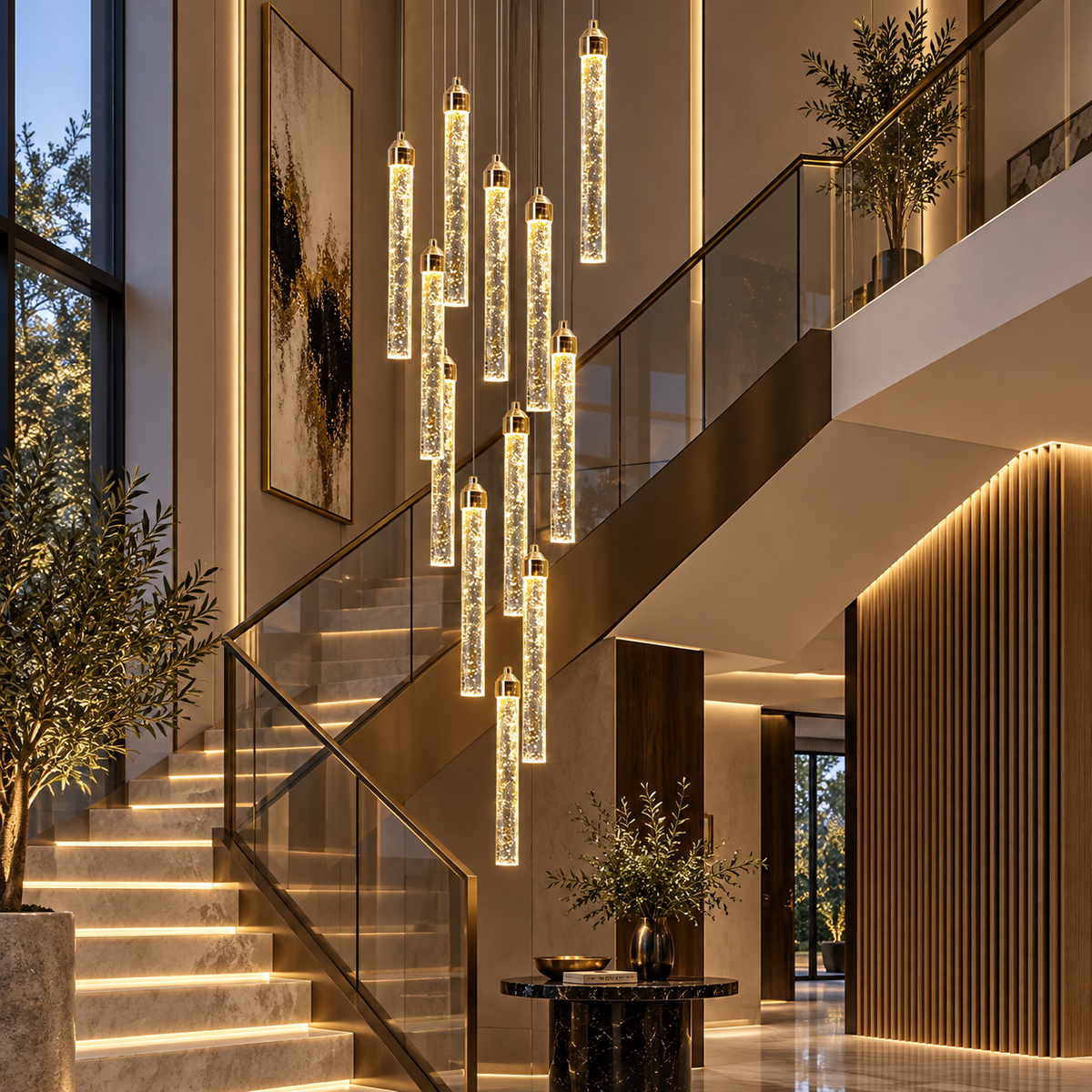 Glam Crystal Cascade Chandelier