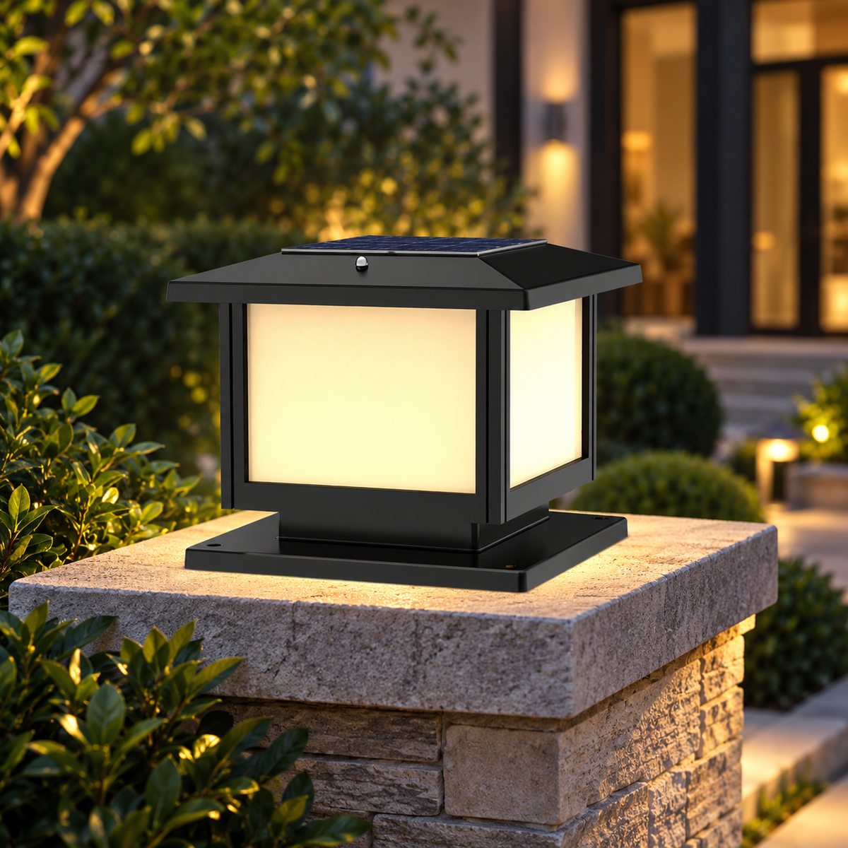 Modern Metal Square Post Light