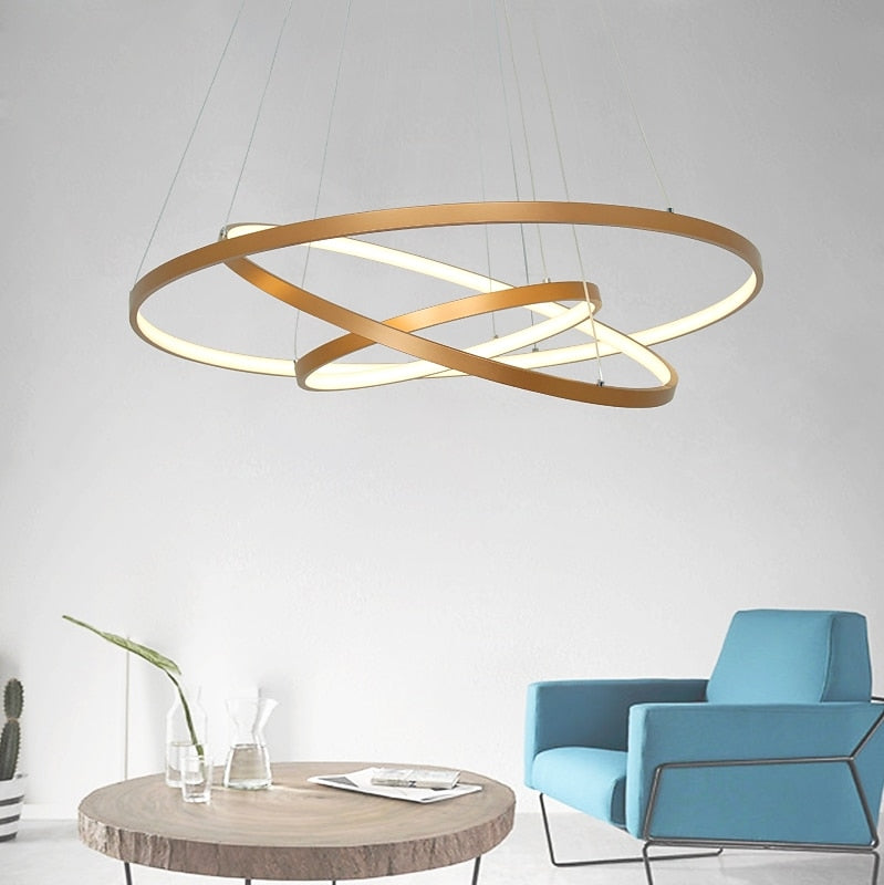 Modern Metal Ring Pendant Light