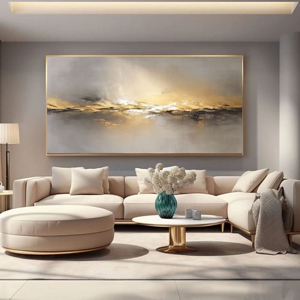Gold Mist Horizon Painting