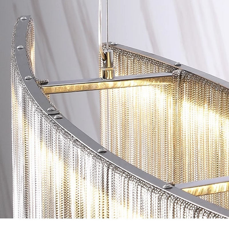 Glam Metal Linear Pendant Light