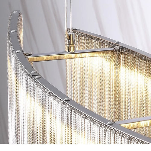 Glam Metal Linear Pendant Light