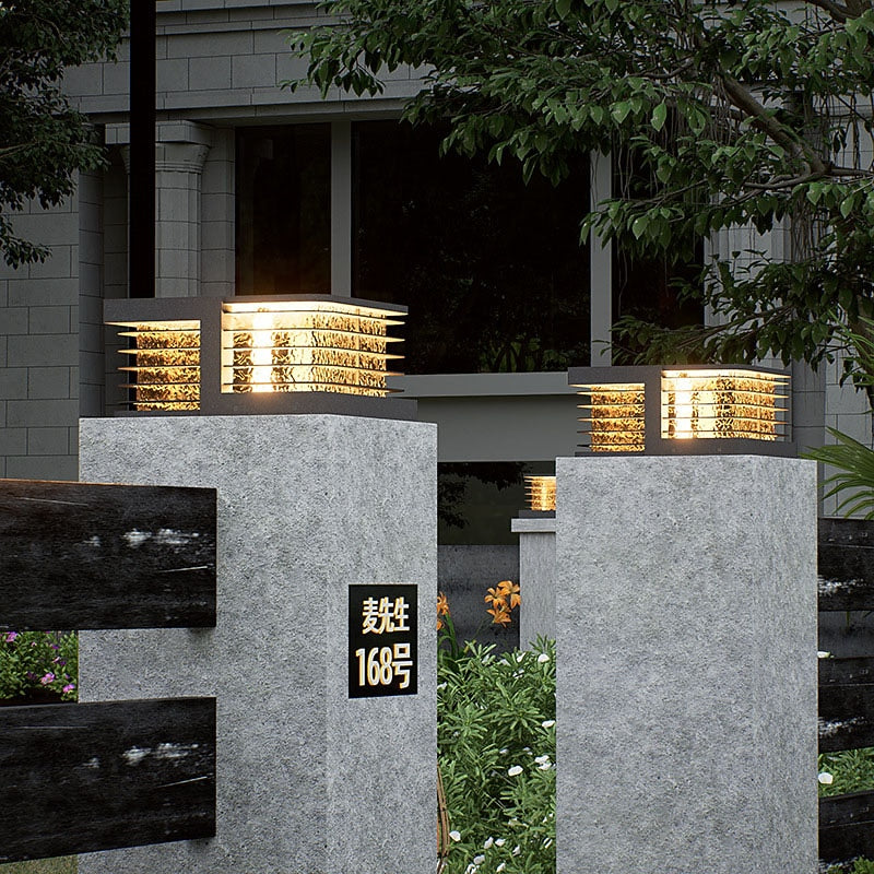 Modern Metal Square Post Light