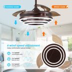 Deckenventilator-Leuchte aus Metall mit Ringventilator