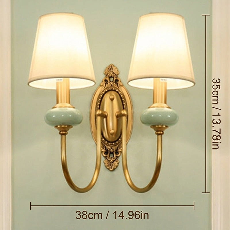 Vintage Fabric Double-Arm Wall Light