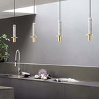 Moderne Pendelleuchte aus Marmorzylinder