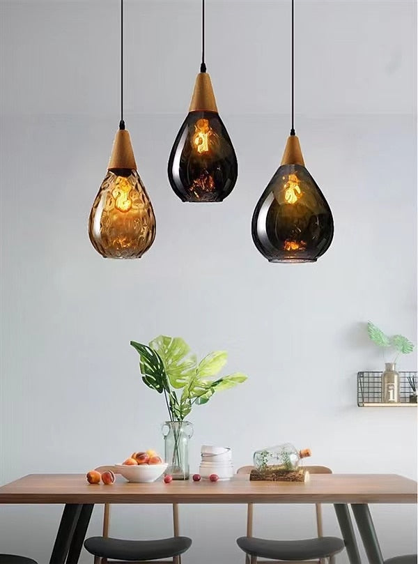Modern Glass Teardrop Pendant Light