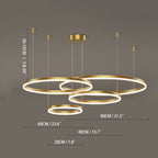 Modern Metal Ring-Cluster Pendant Light