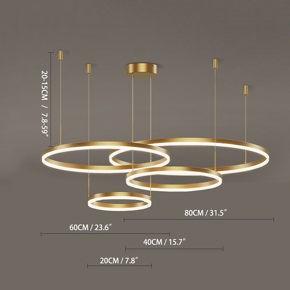 Modern Metal Ring-Cluster Pendant Light