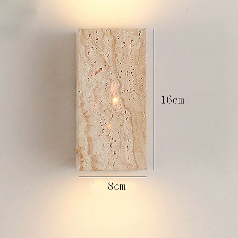 Wabi-Sabi Travertine Cylinder Wall Light