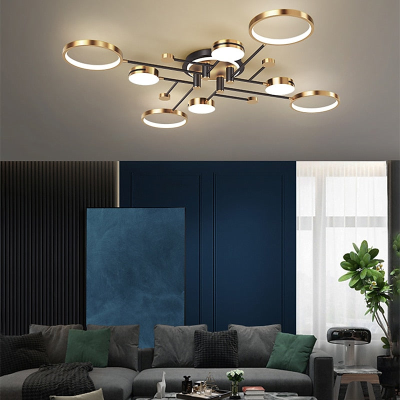 Modern Acrylic Ring-Branch Ceiling Light