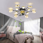 Modern Metal Sputnik Ceiling Fan Light