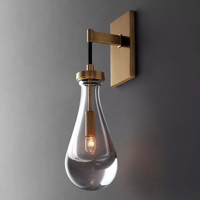 Modern Crystal Teardrop Wall Light