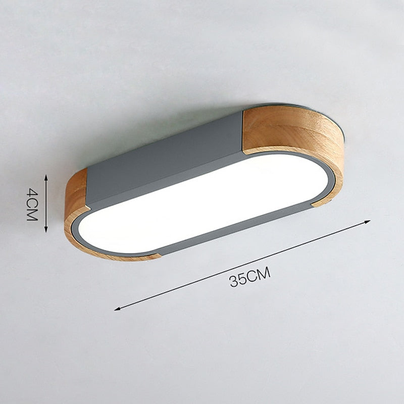 Modern Wood Linear Ceiling Light