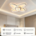 Deckenventilator-Leuchte aus Metall mit Ringventilator