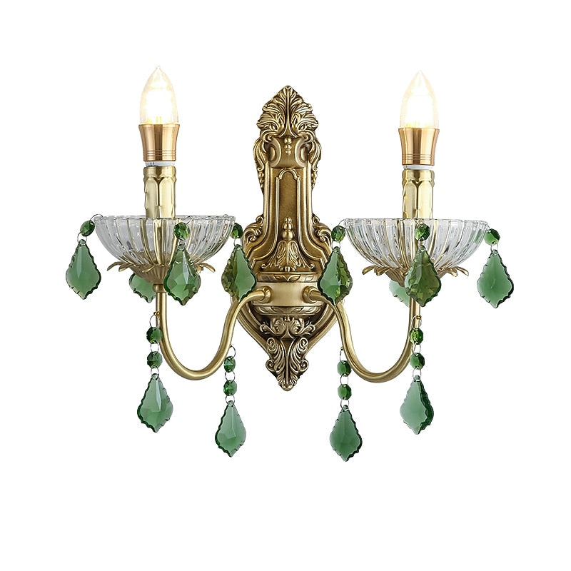 Vintage Glass Candelabra Wall Light