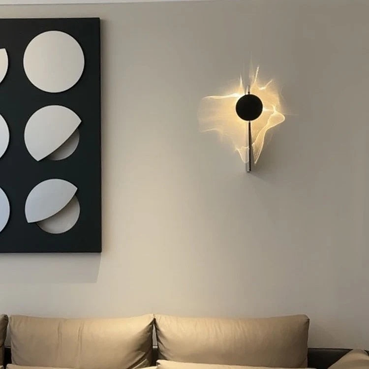 Modern Metal Sunburst Wall Light
