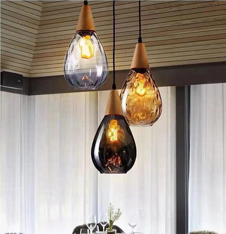 Modern Glass Teardrop Pendant Light