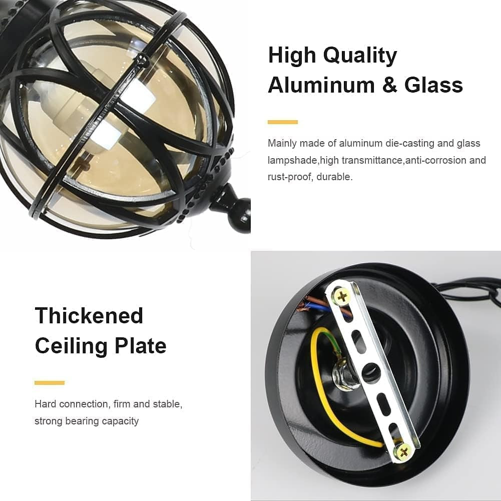 Modern Glass Globe-Lantern Pendant Light