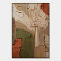 Earth-Tone Geometric Textured Painting
