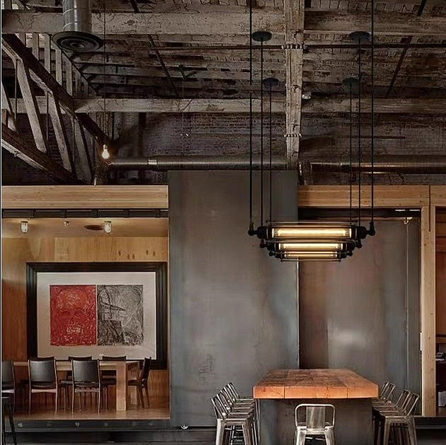 Industrial Metal Linear Pendant Light