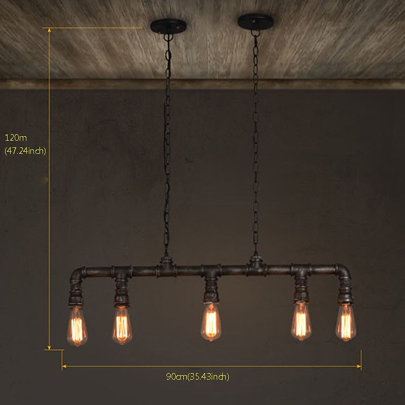 Industrial Metal Linear Pendant Light