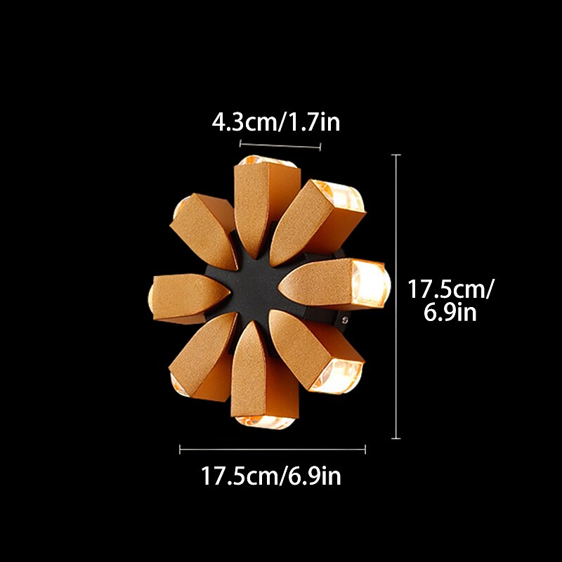 Modern Metal Sunburst Wall Light