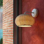 Boho Rattan-Kuppel-Wandleuchte