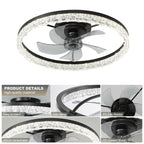Deckenventilator-Leuchte mit Ring-Gebläse aus modernem Metall