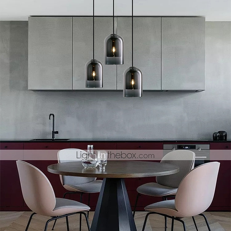 Modern Glass Cylinder Pendant Light