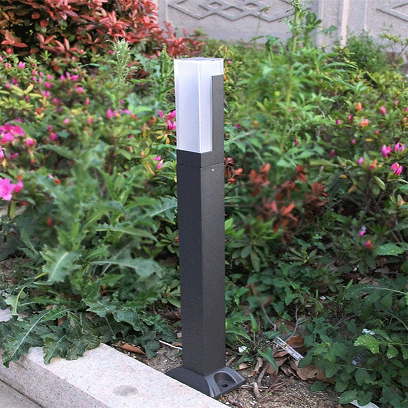 Modern Metal Bollard Post Light