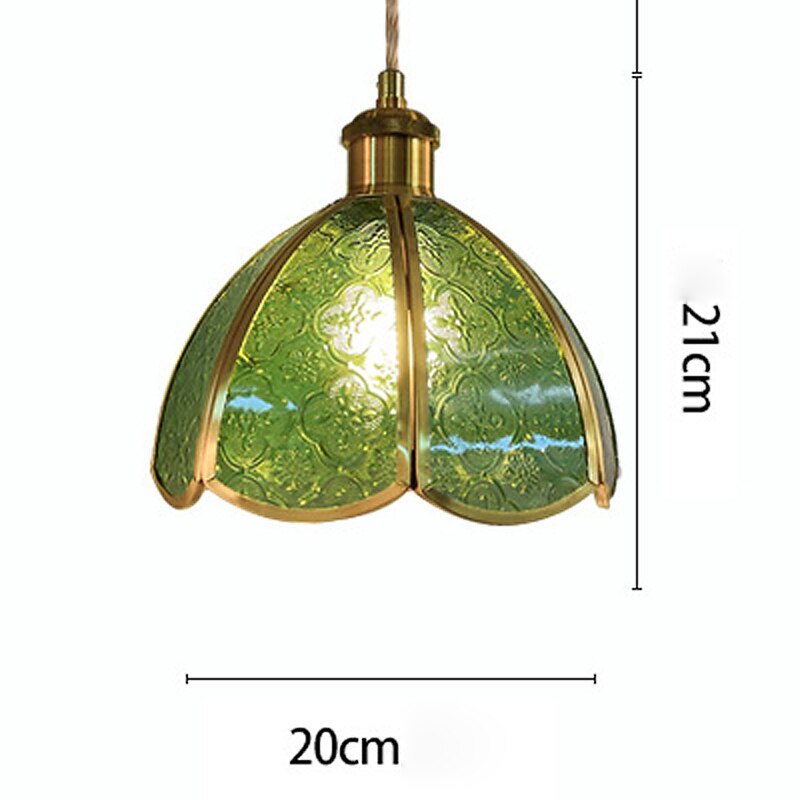 Vintage Stained-Glass Dome Pendant Light
