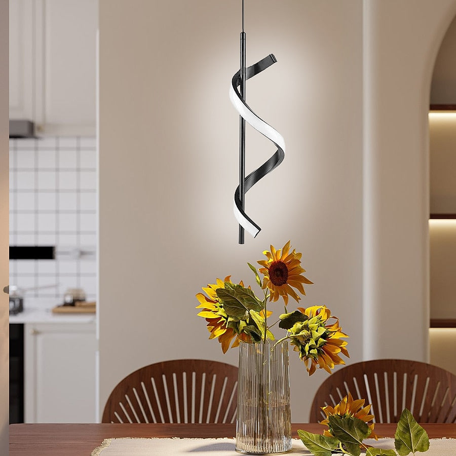 Modern Metal Spiral Pendant Light
