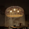Boho Rattan Dome Pendant Light