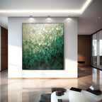 Emerald Mosaic Textured Painting