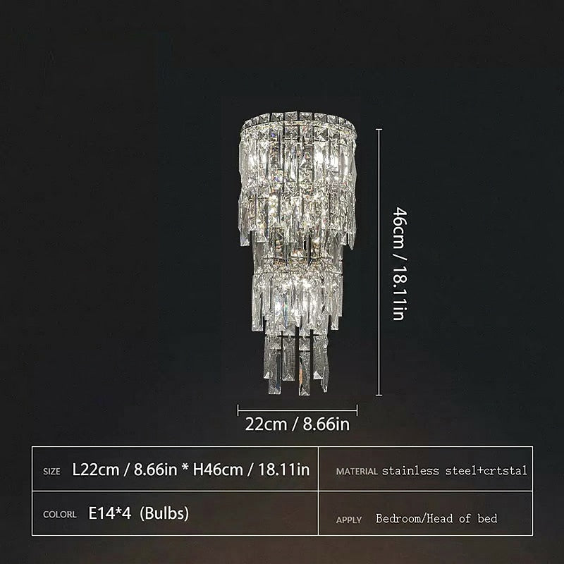 Glam Crystal Cascade Wall Light