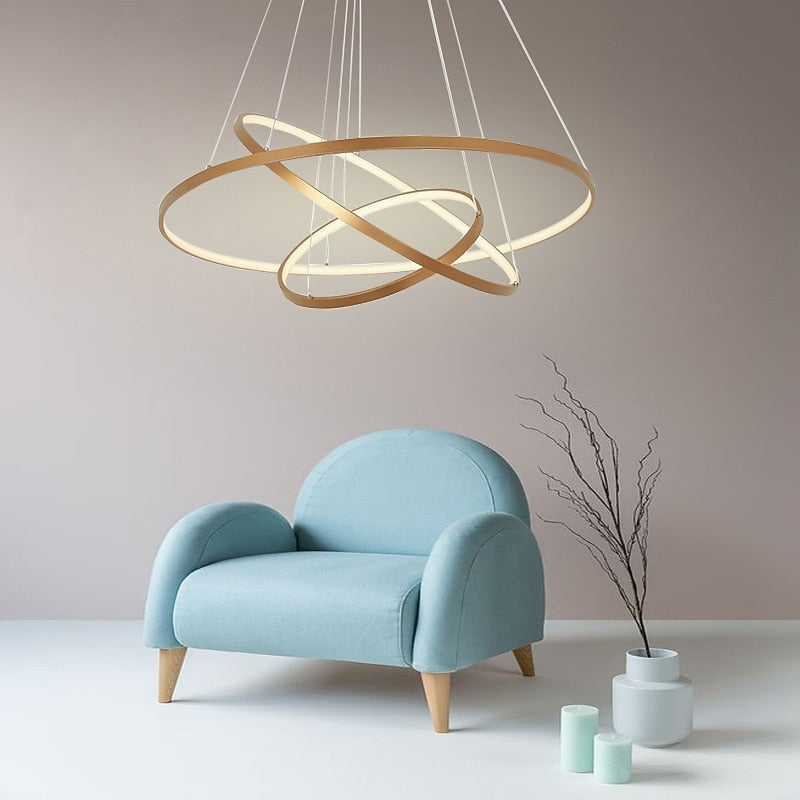 Modern Metal Ring Pendant Light