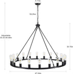 Industrieller Kronleuchter mit Wagenrad-Design