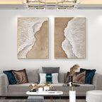 Neutral Coastal Wave Diptych