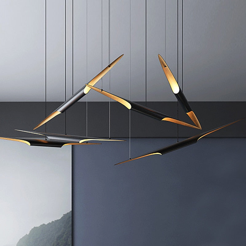 Modern Metal Blade Pendant Light